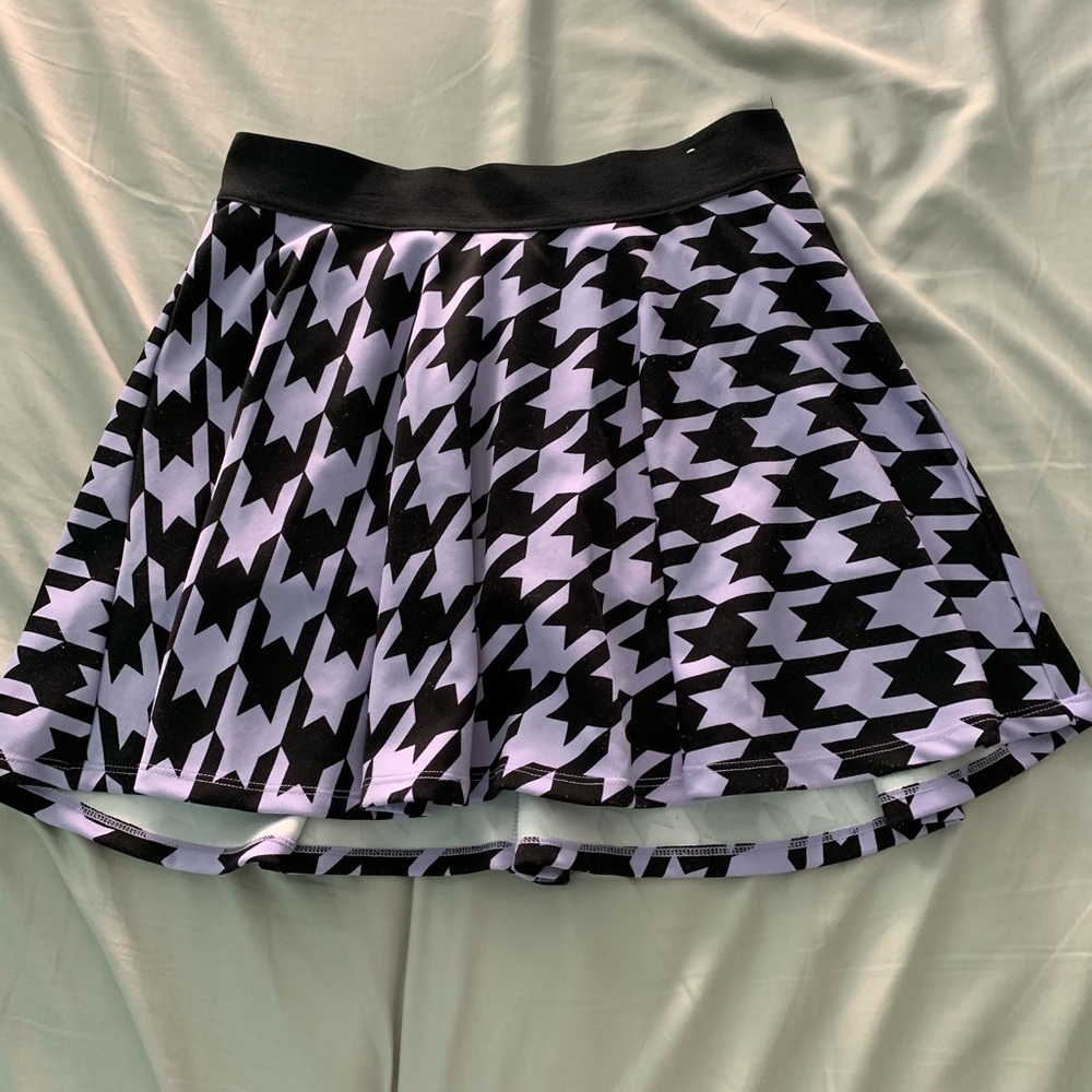 a purple and black skirt